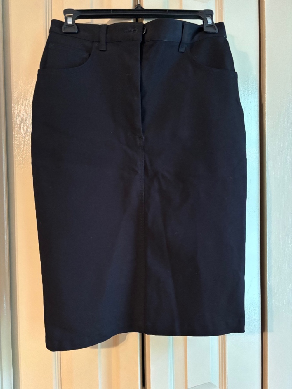 Black designer pencil skirt
